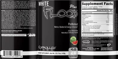 Controlled Labs White Flood Plus Juicy Watermelon source label used in the packaging illustration