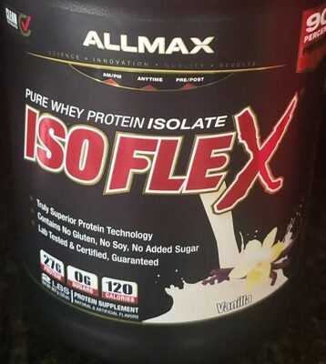 ALLMAX ISOFLEX Vanilla source label used in the packaging illustration