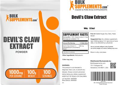 BulkSupplements.com Devil's Claw Extract product packaging