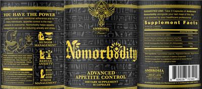 Ambrosia Collective Nomorbidity source label used in the packaging illustration