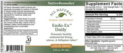 Native Remedies Endo Ex Daily source label used in the packaging illustration