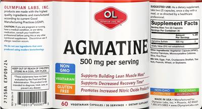 OL Olympian Labs Agmatine 500 mg source label used in the packaging illustration