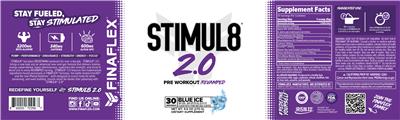 FINAFLEX Stimul8 2.0 Blue Ice source label used in the packaging illustration