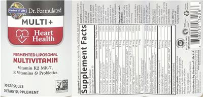 Garden of Life Dr. Formulated Multi + source label used in the packaging illustration