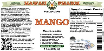 Hawaii Pharm Mango Non-Alcohol product packaging