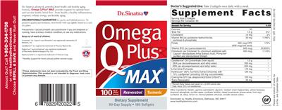 Dr. Sinatra Omega Q Plus MAX source label used in the packaging illustration