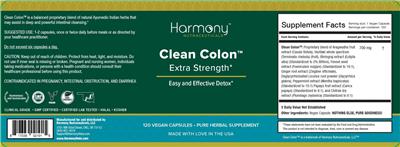 Harmony Nutraceuticals Clean Colon Extra Strength product packaging