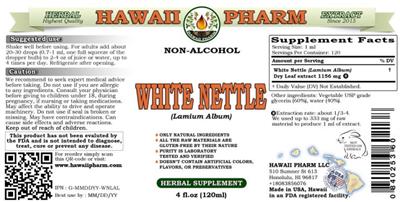 Hawaii Pharm White Nettle Non-Alcohol product packaging