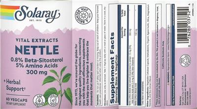Solaray Nettle 300 mg product packaging