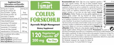 SuperSmart Coleus Forskohlii 200 mg source label used in the packaging illustration