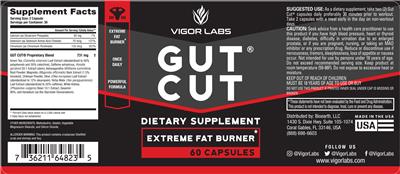 Vigor Labs Gut Cut source label used in the packaging illustration