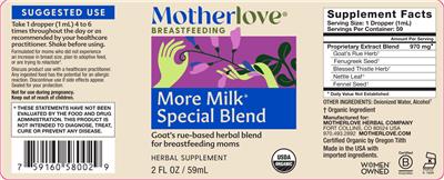 Motherlove More Milk Special Blend product packaging
