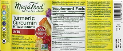 MegaFood Turmeric Curcumin Extra Strength Liver source label used in the packaging illustration