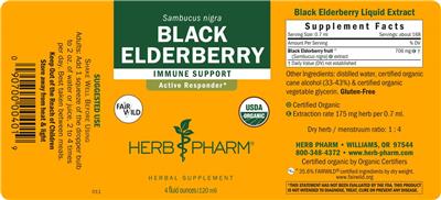Herb Pharm Black Elderberry source label used in the packaging illustration
