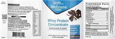 Life Extension Wellness Code Whey Protein Concentrate Chocolate Flavor product packaging