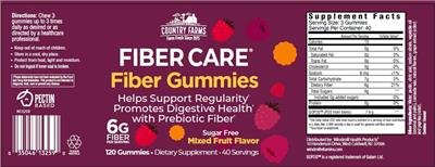 Country Farms Fiber Care Mixed Fruit Flavor source label used in the packaging illustration