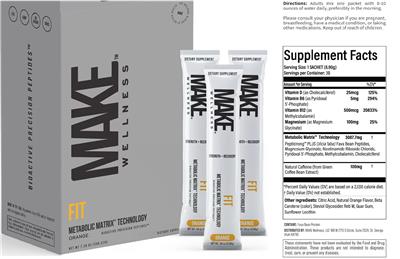 MAKE Wellness Fit Orange source label used in the packaging illustration