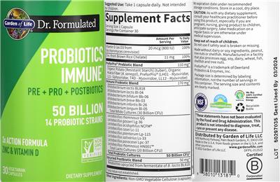 Garden of Life Dr. Formulated Probiotics Immune 50 Billion product packaging