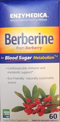 Enzymedica Berberine source label used in the packaging illustration