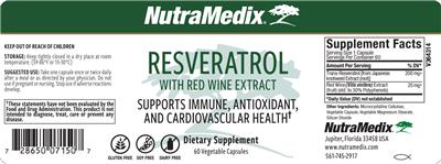 NutraMedix Resveratrol source label used in the packaging illustration