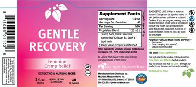 Mountain Meadow Herbs Gentle Recovery source label used in the packaging illustration