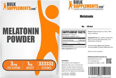 BulkSupplements.com Melatonin Powder 3 mg product packaging