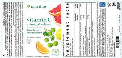 Nutrilite Vitamin C Extended Release source label used in the packaging illustration