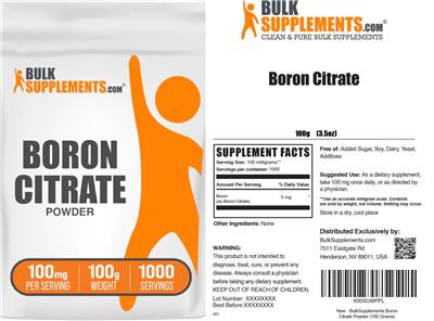 BulkSupplements.com Boron Citrate Powder 100 mg product packaging