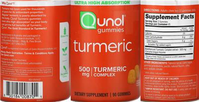 Qunol Gummies Turmeric 500 mg product packaging