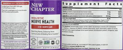 New Chapter Holistic Nerve Health source label used in the packaging illustration