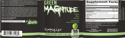 Controlled Labs Green MAGnitude Sour Green Apple source label used in the packaging illustration