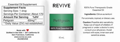 Revive Petitgrain product packaging