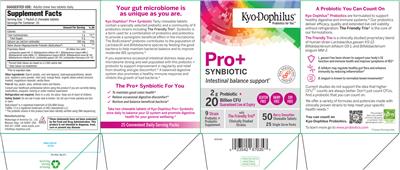 Kyo-Dophilus Kyo-Dophilus Pro+ Synbiotic Berry Smoothie source label used in the packaging illustration