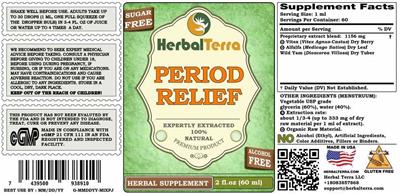 Herbal Terra Period Relief Alcohol Free product packaging