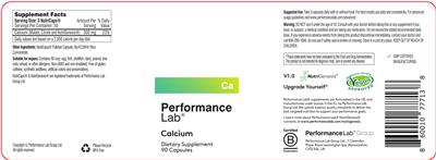 Performance Lab Calcium source label used in the packaging illustration