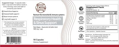 Yuen Diing Enterprise Respiratory Health & Sinus Support source label used in the packaging illustration