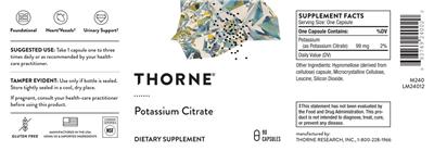 Thorne Potassium Citrate source label used in the packaging illustration