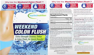 Applied Nutrition Weekend Colon Flush source label used in the packaging illustration