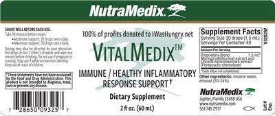 NutraMedix VitalMedix source label used in the packaging illustration