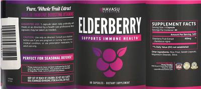 Havasu Nutrition Elderberry source label used in the packaging illustration