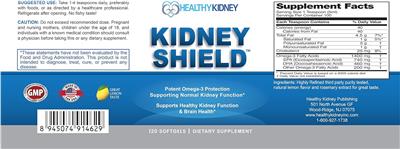 Healthy Kidney Kidney Shield source label used in the packaging illustration