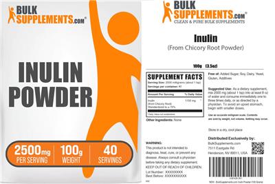 BulkSupplements.com Inulin Powder 2500 mg product packaging