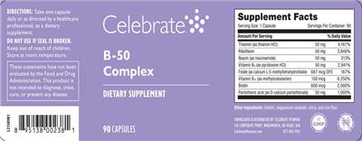 Celebrate B-50 Complex source label used in the packaging illustration