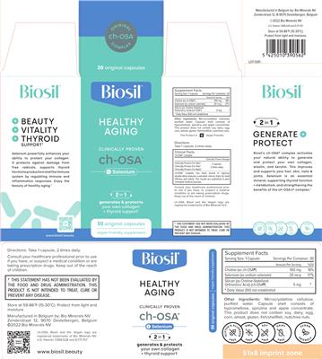 Biosil Healthy Aging source label used in the packaging illustration