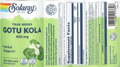 Solaray Gotu Kola 450 mg product packaging