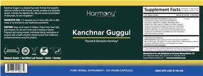 Harmony Nutraceuticals Kanchnar Guggul source label used in the packaging illustration