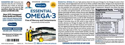 ProCaps Essential Omega-3 source label used in the packaging illustration