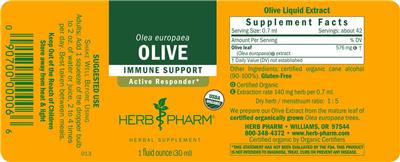 Herb Pharm Olive product packaging