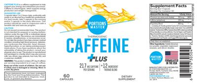 Portions Master Caffeine Plus 217 mg product packaging