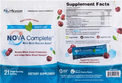 NuMedica NOVA Complete Natural Black Cherry Flavor source label used in the packaging illustration